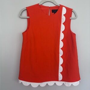 Victoria Beckham for Target orange Sleeveless white Scallop-Trim Camisole